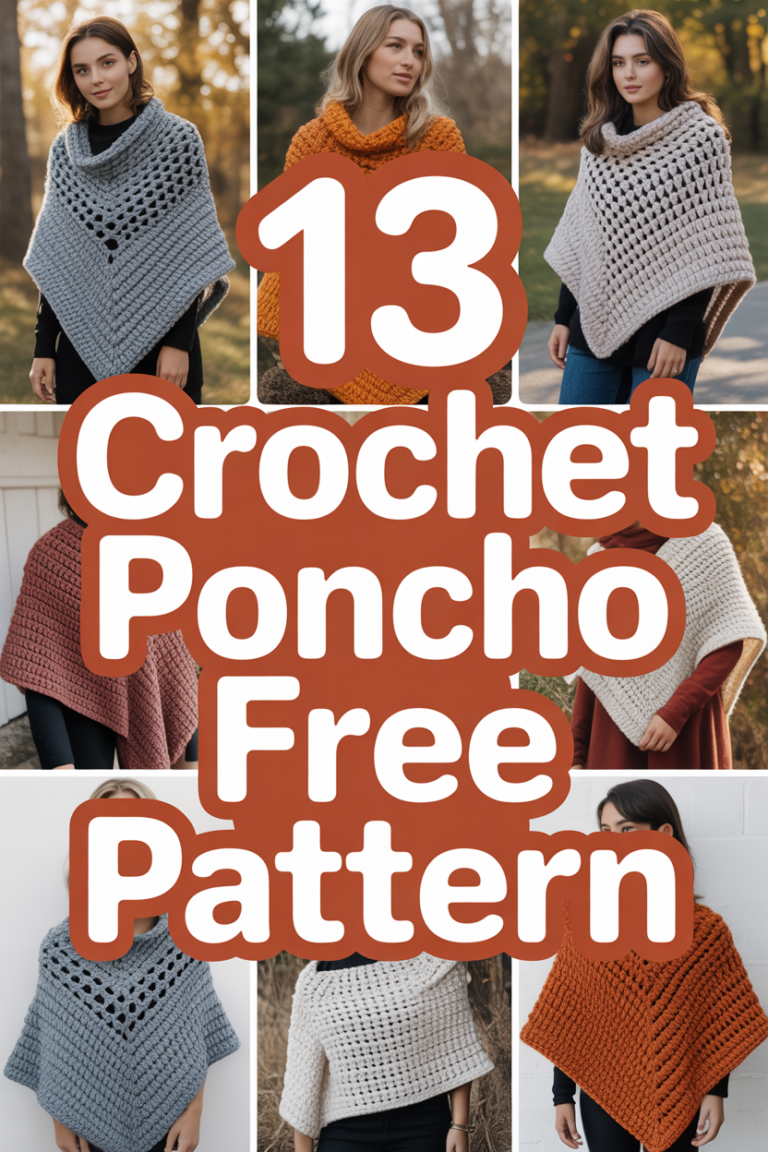 🧶 13 Crochet Poncho Free Pattern