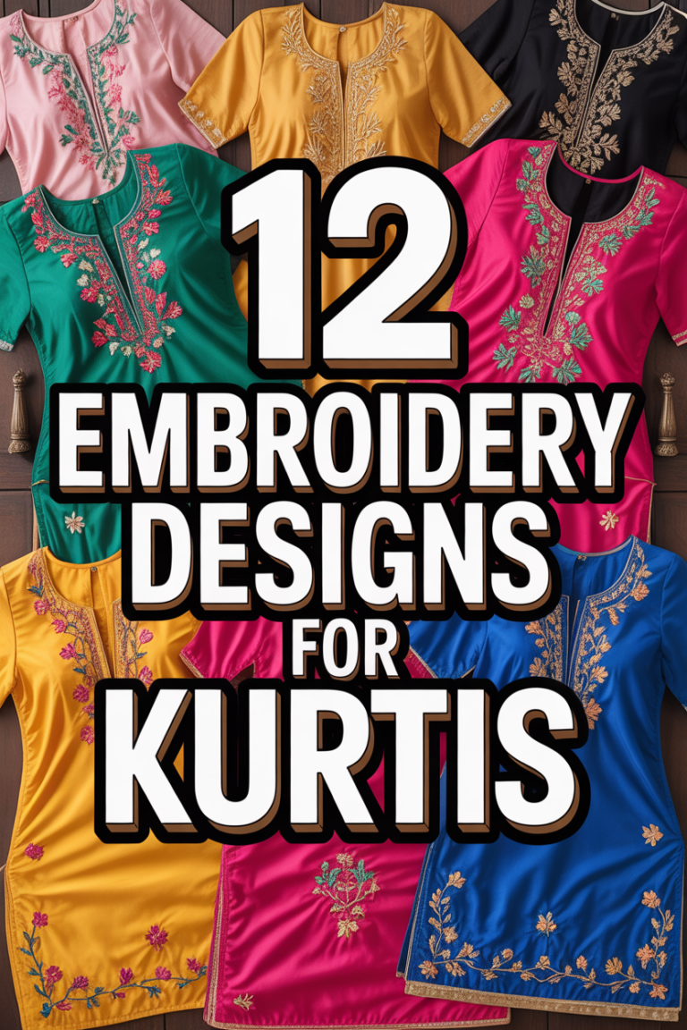 🌸 12 Embroidery Designs For Kurtis
