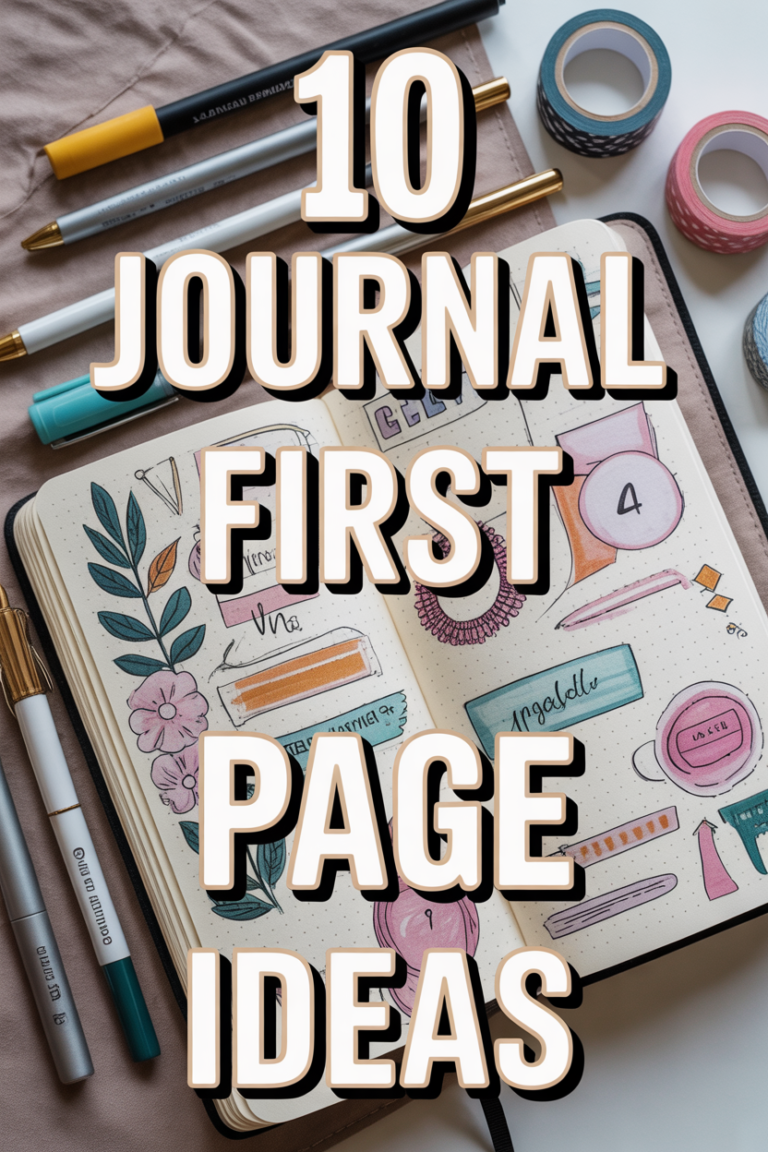 📝 10 Journal First Page Ideas