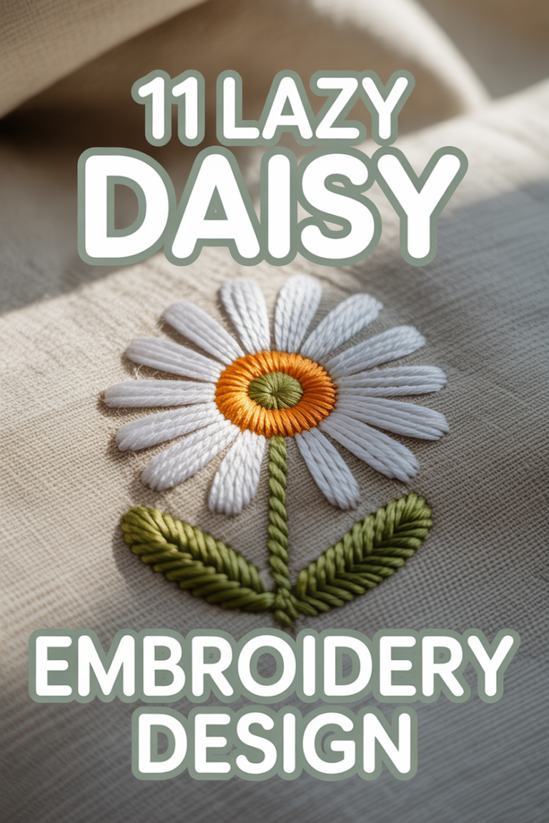 🌼 11 Lazy Daisy Embroidery Design