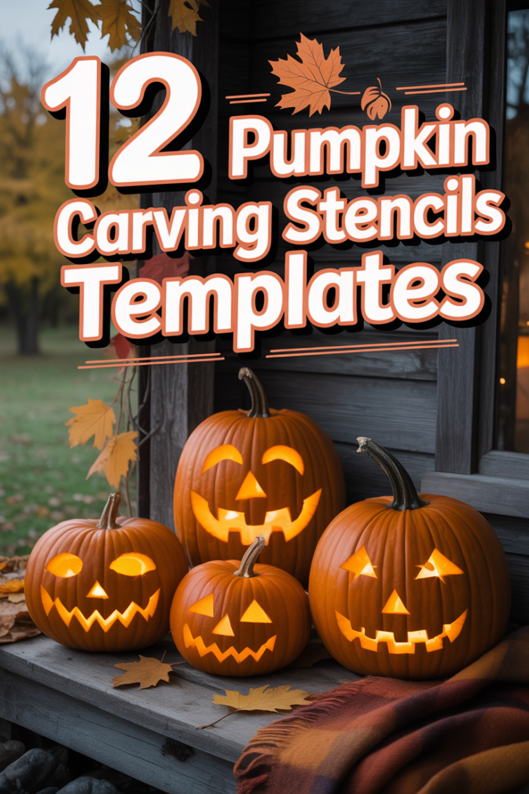🎃 12 Pumpkin Carving Stencils Templates