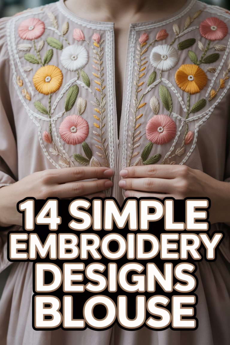 🧵 14 Simple Embroidery Designs Blouse