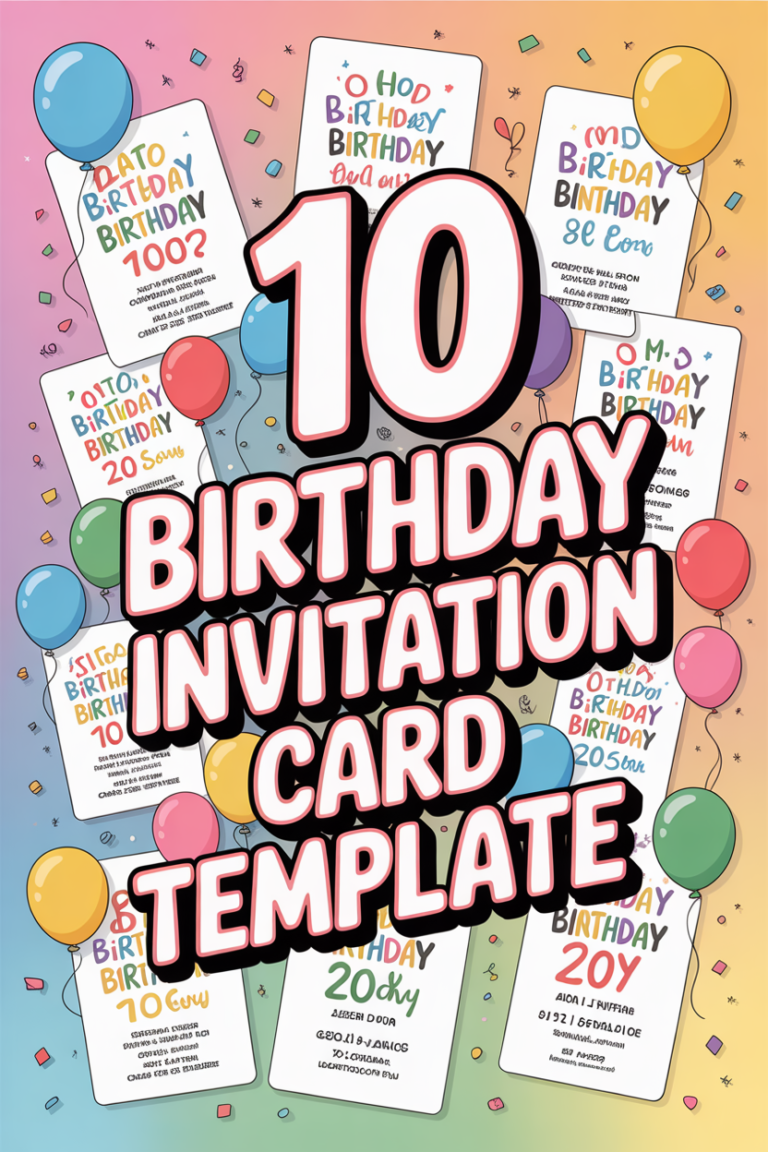 🥳 10 Birthday Invitation Card Template