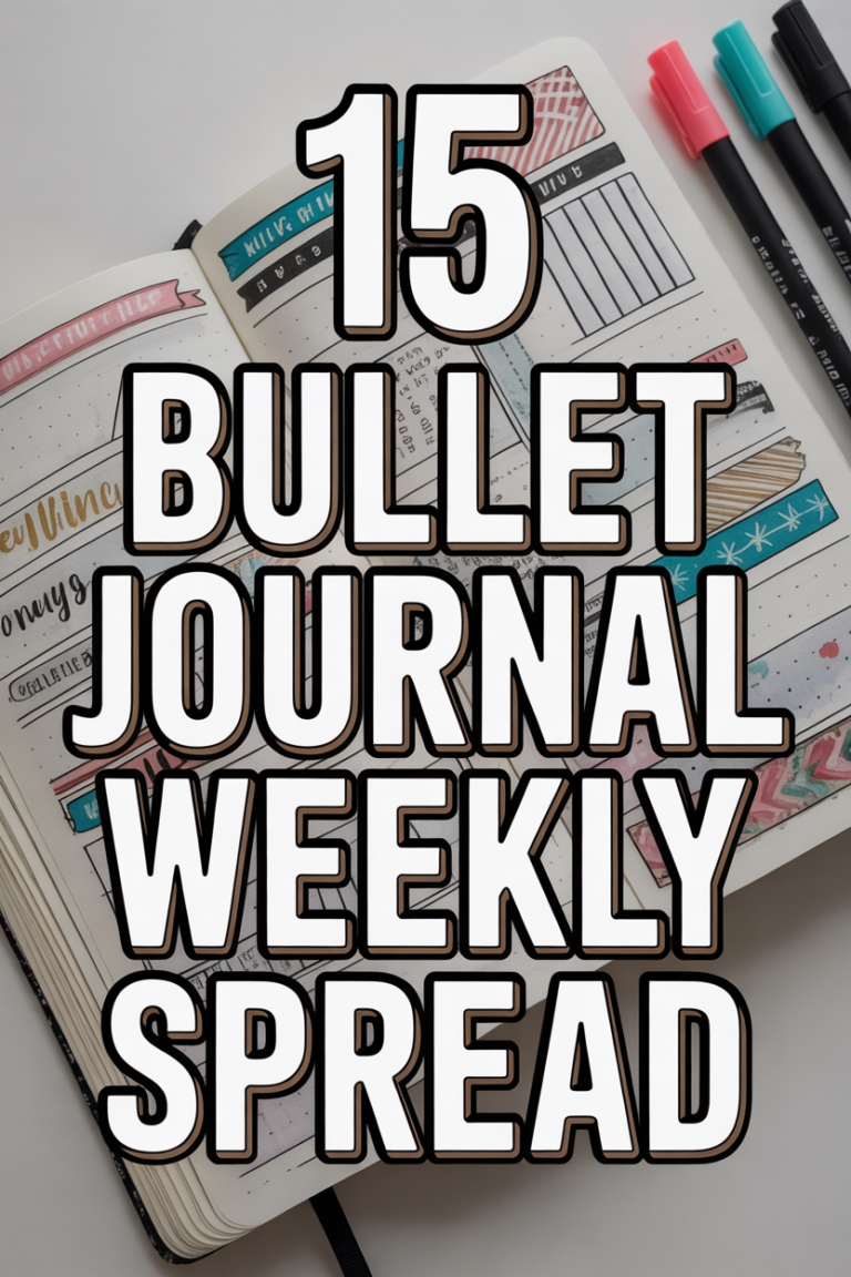 🗓️ 15 Bullet Journal Weekly Spread