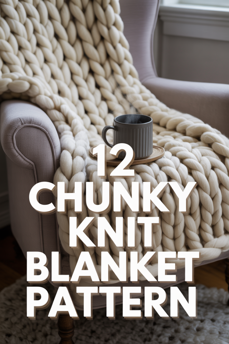 🧶 12 Chunky Knit Blanket Pattern