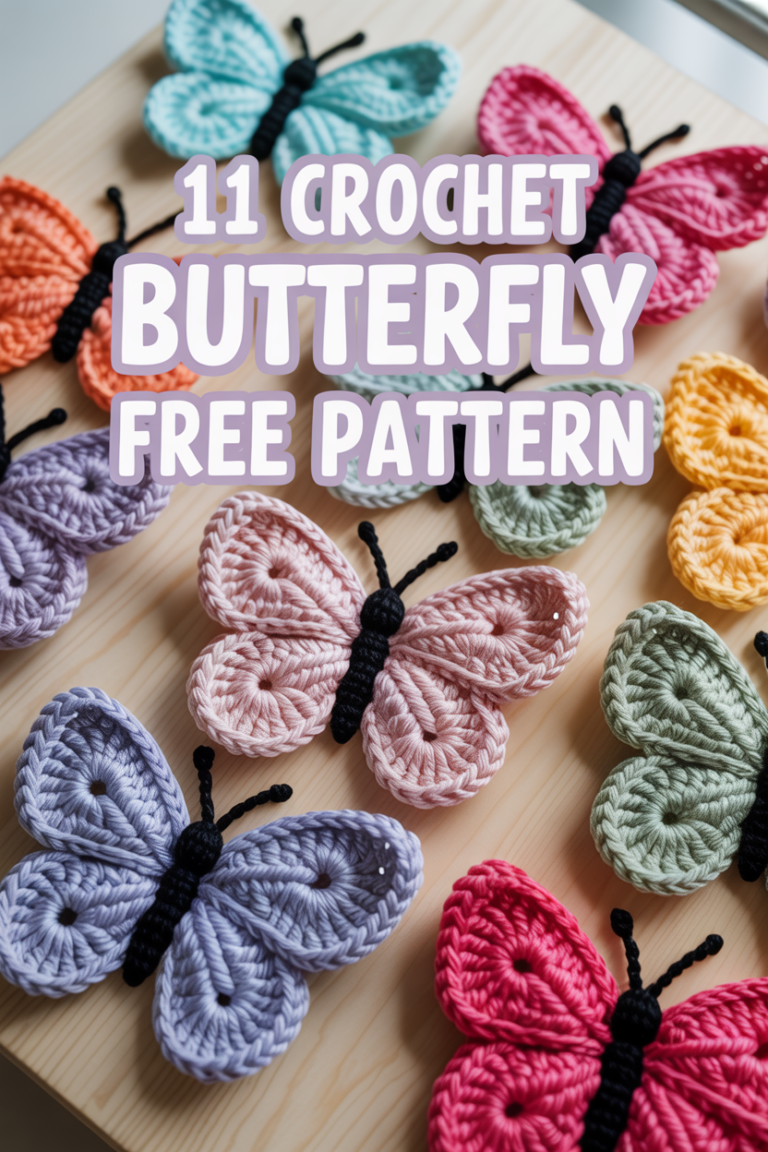 🦋 11 Crochet Butterfly Free Pattern