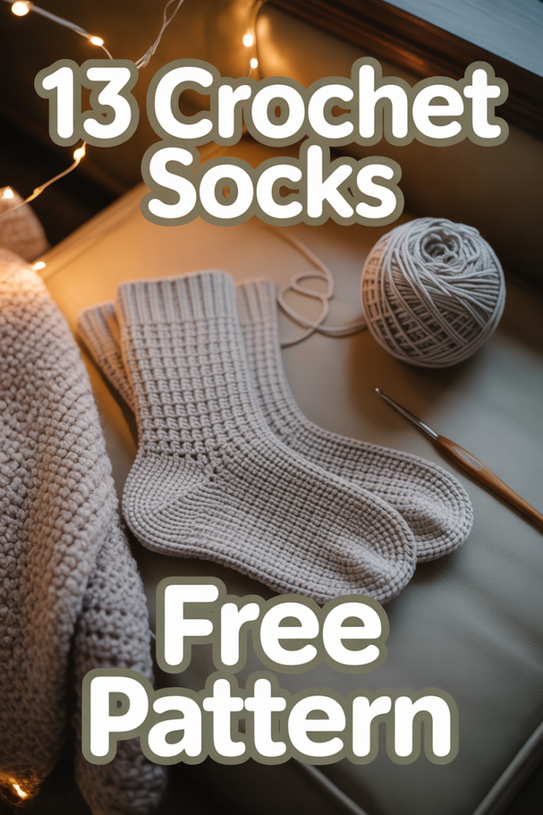 🧦 13 Crochet Socks Free Pattern
