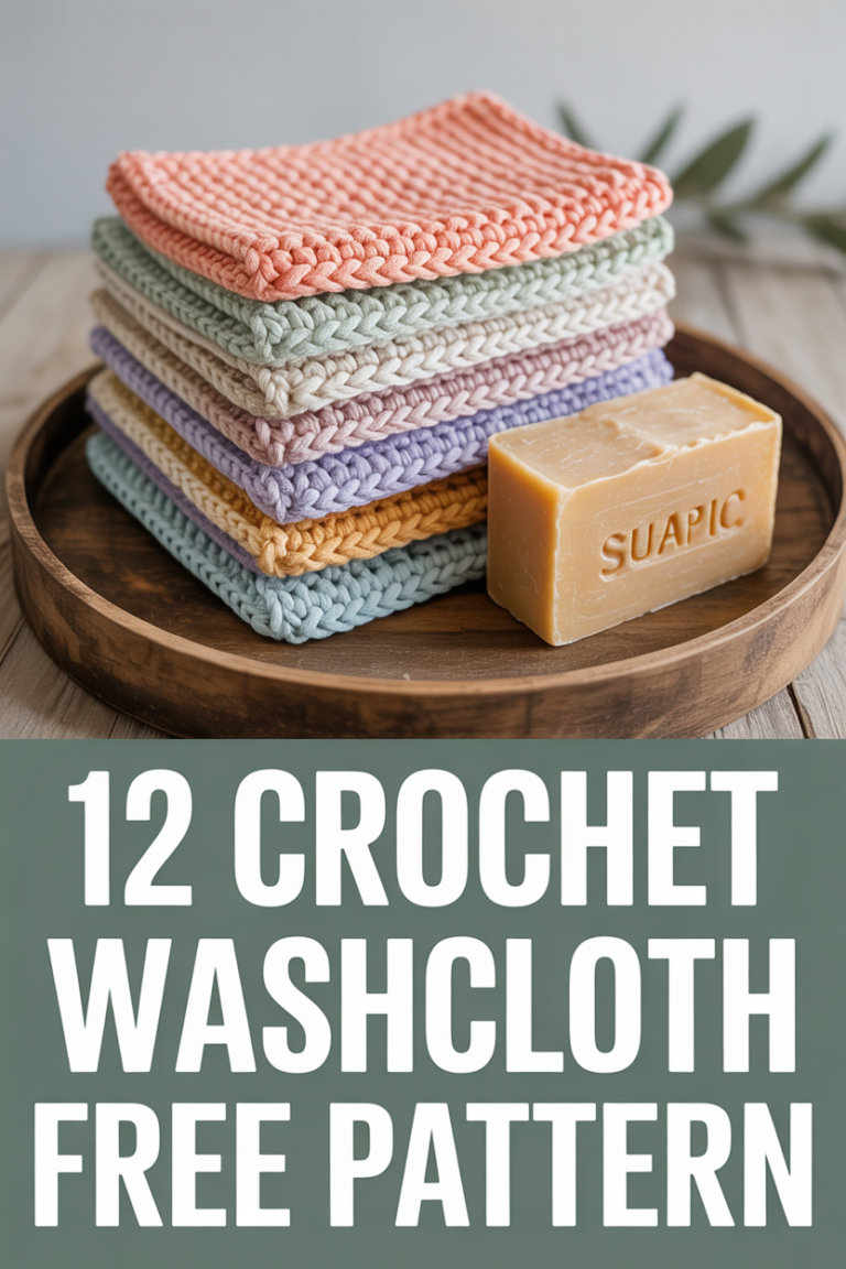 🧼 12 Crochet Washcloth Free Pattern