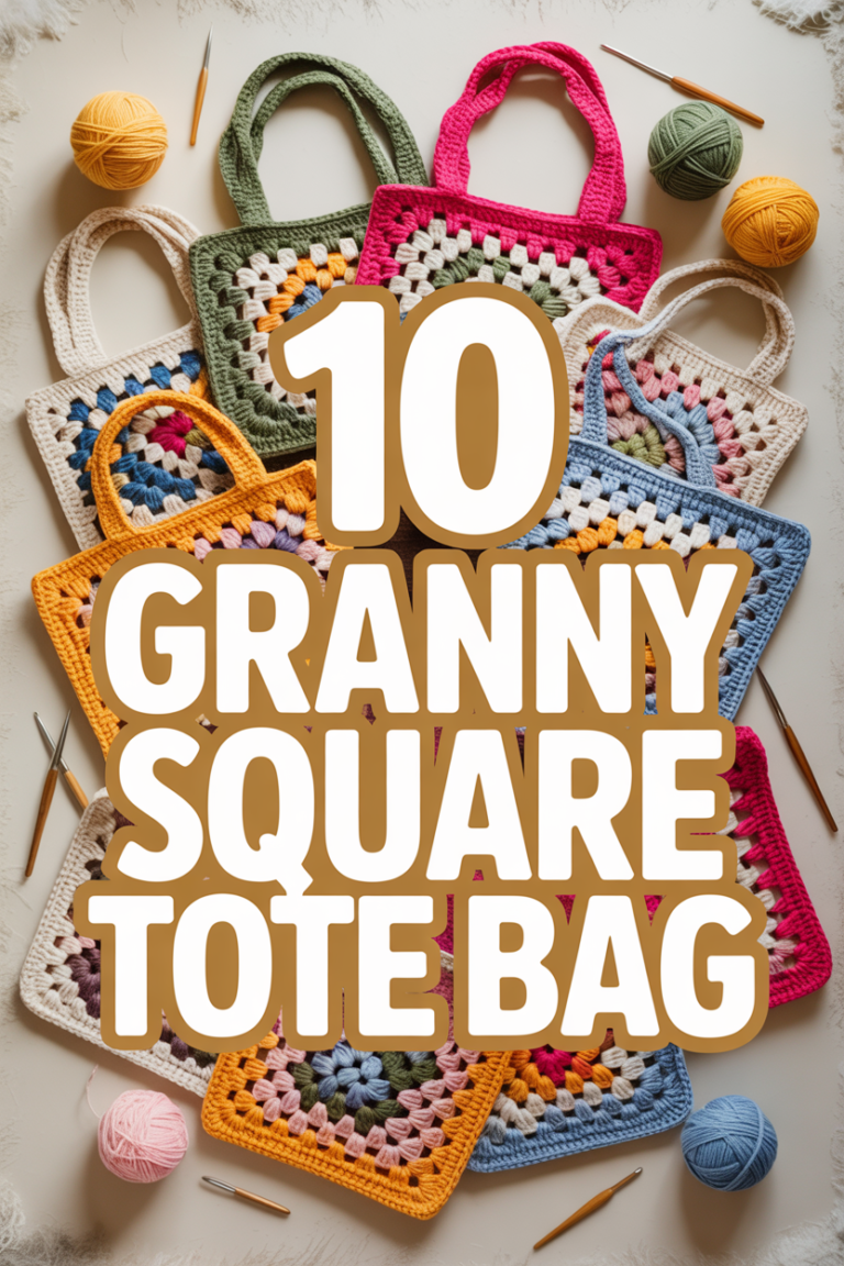 🧶 10 Granny Square Tote Bag