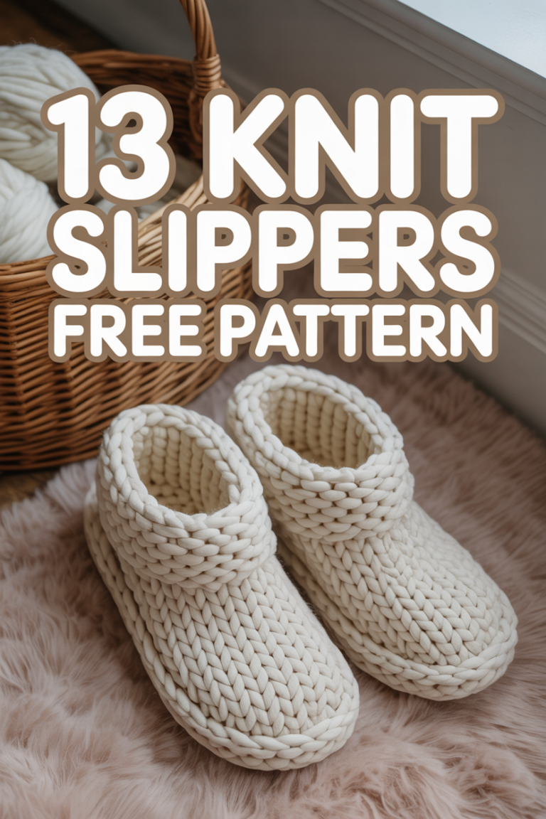 🧶 13 Knit Slippers Free Pattern