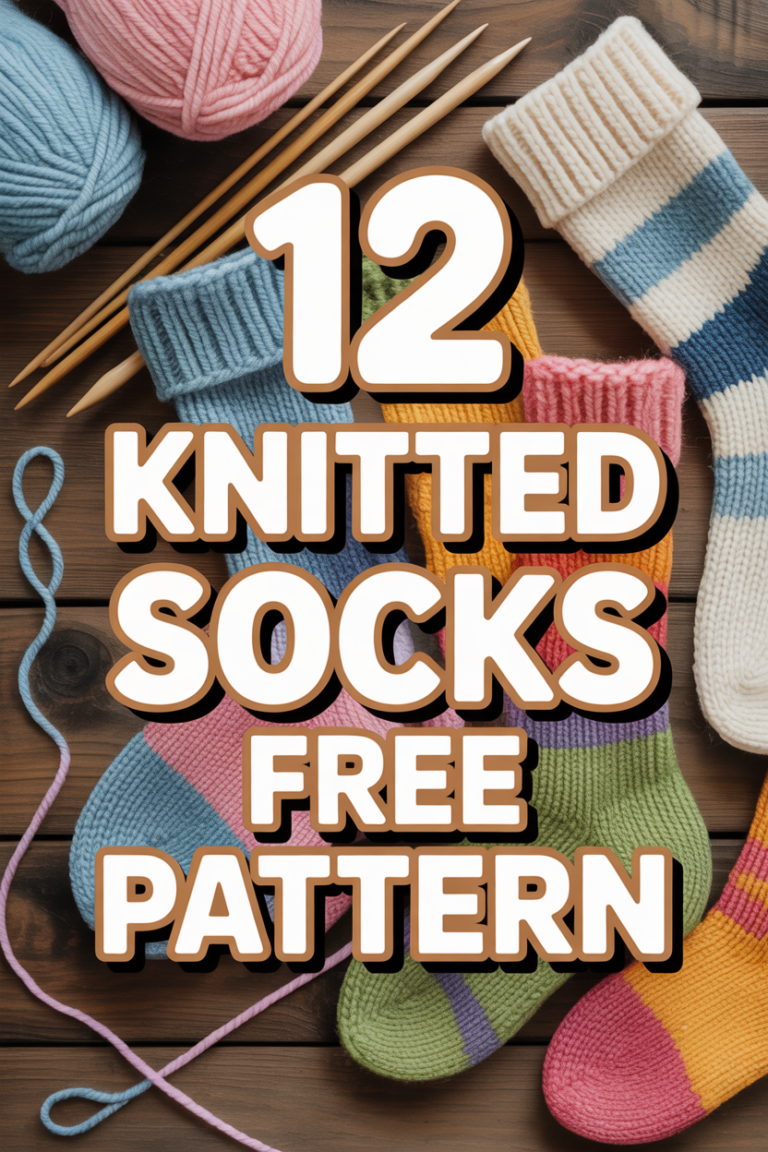 🧦 12 Knitted Socks Free Pattern