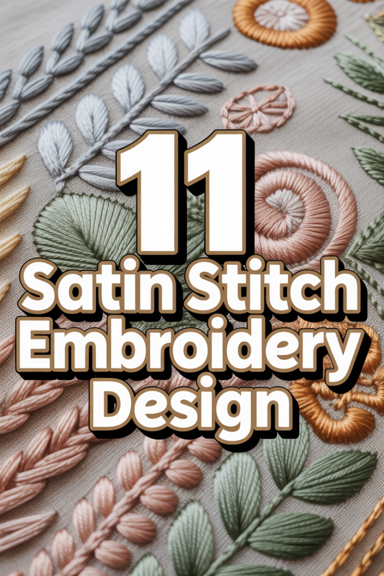 🧵 11 Satin Stitch Embroidery Design