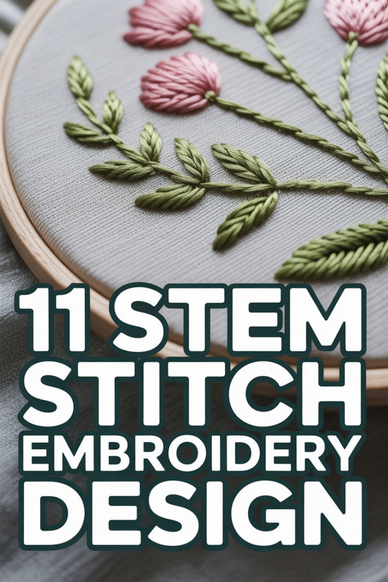 🌿 11 STEM Stitch Embroidery Design