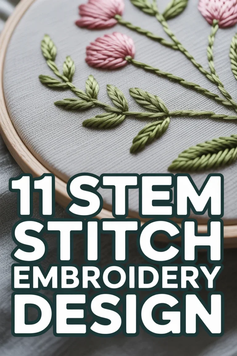 🌿 11 STEM Stitch Embroidery Design