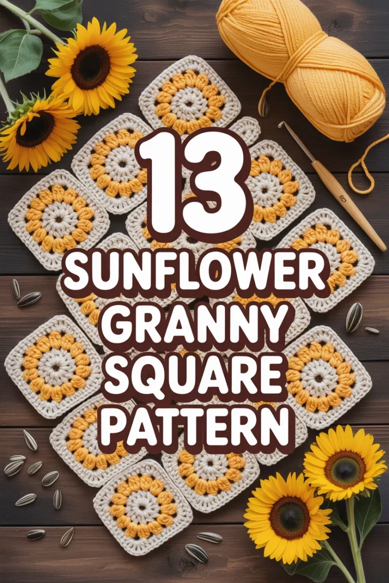 🌻 13 Sunflower Granny Square Pattern