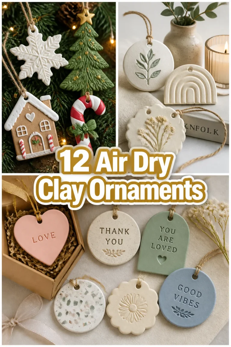 ✨ 12 Air Dry Clay Ornaments