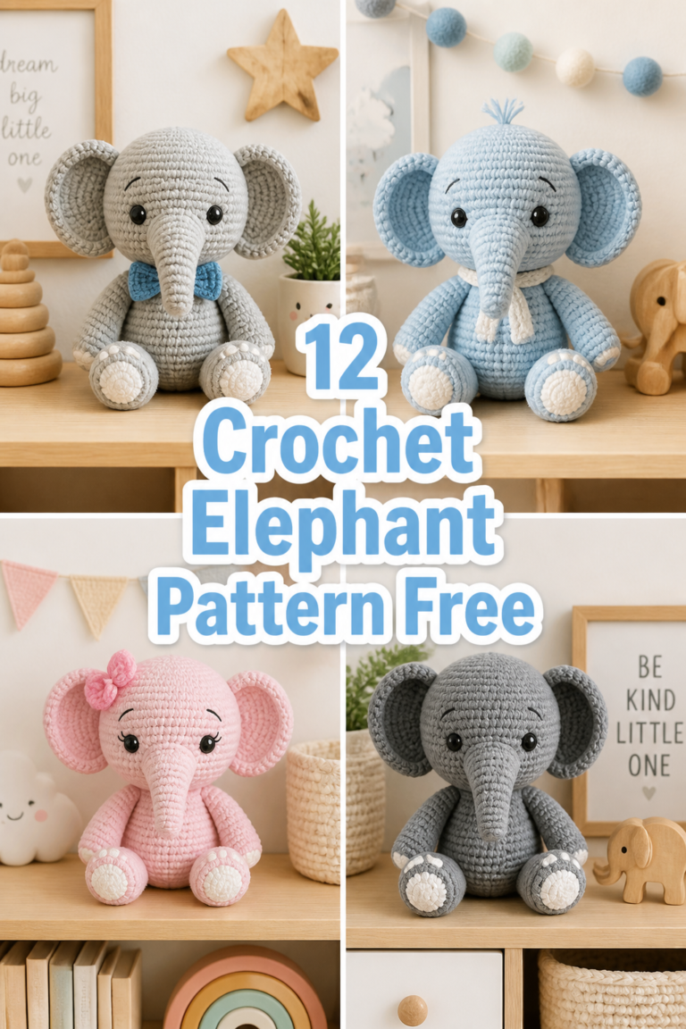 🐘 12 Crochet Elephant Pattern Free