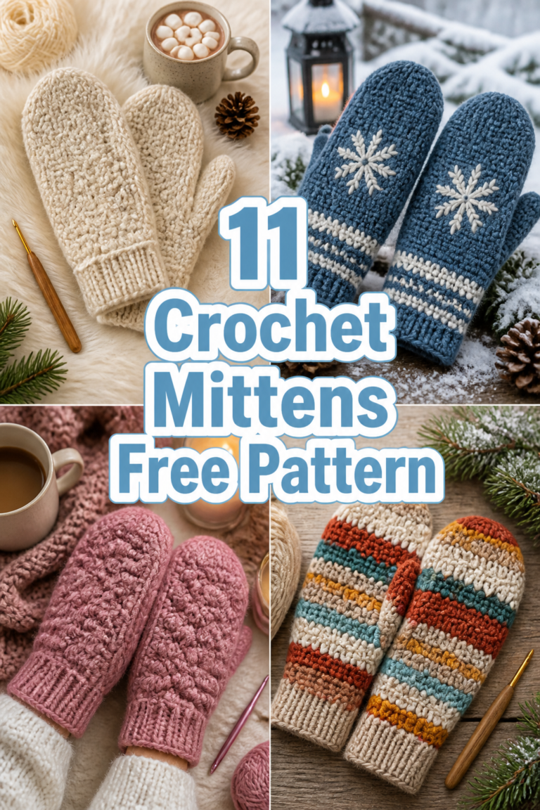 🧤 11 Crochet Mittens Free Pattern
