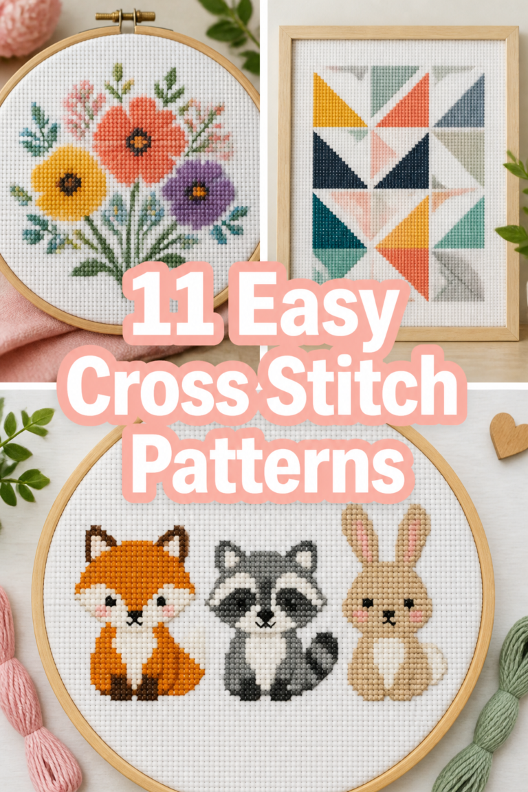 🧵 11 Easy Cross Stitch Patterns