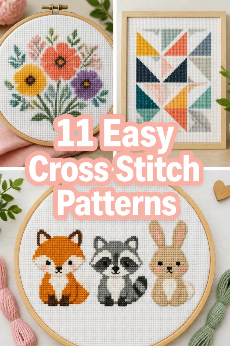 🧵 11 Easy Cross Stitch Patterns