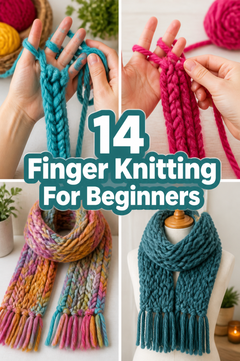 🧶 14 Finger Knitting For Beginners