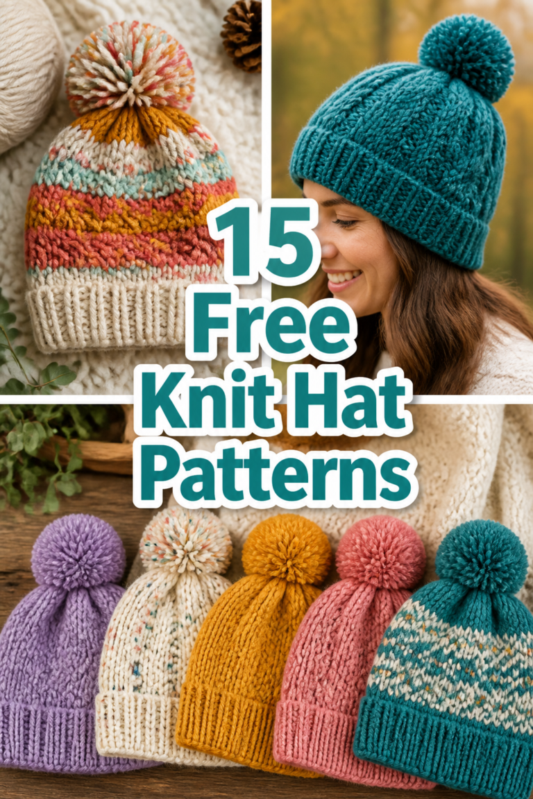 🧶 15 Free Knit Hat Patterns