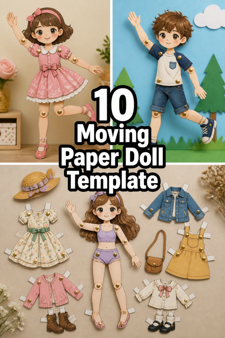 ✂️ 10 Moving Paper Doll Template