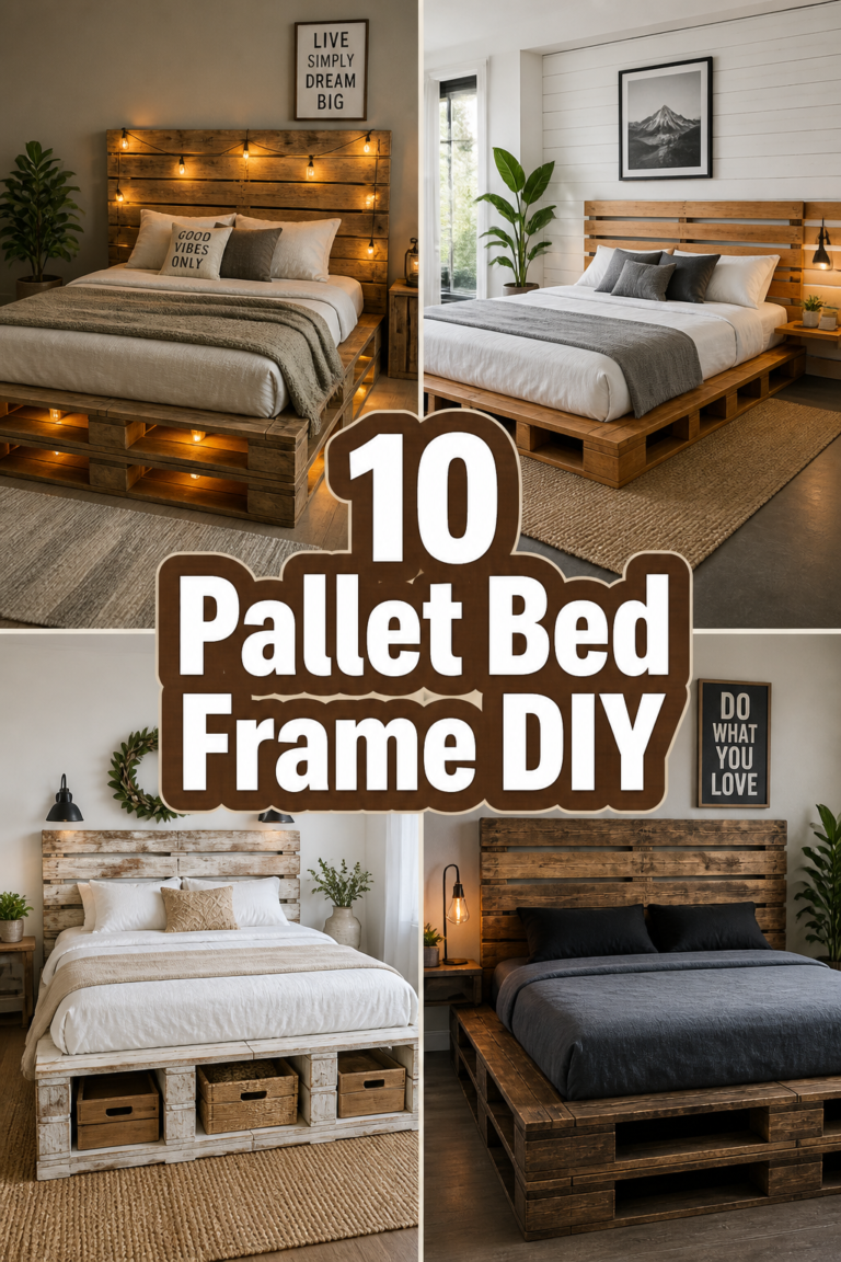 🛏️ 10 Pallet Bed Frame DIY