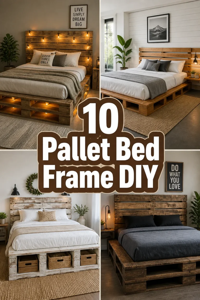 🛏️ 10 Pallet Bed Frame DIY