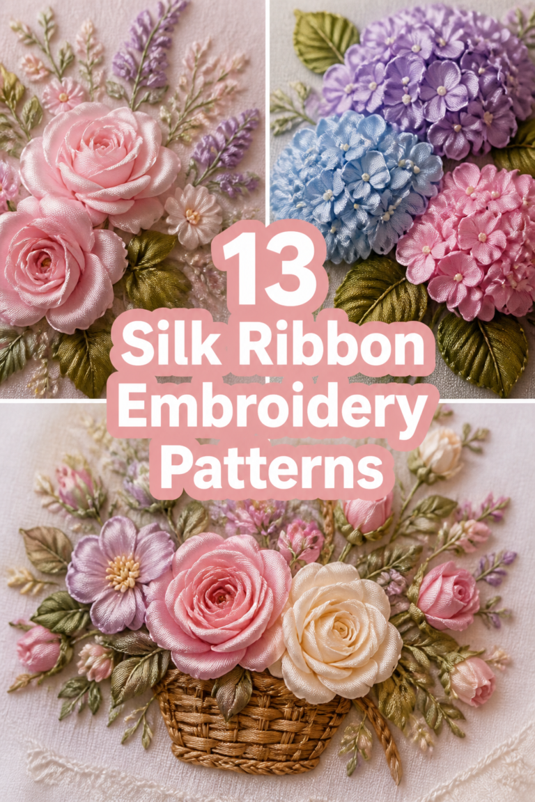 🌸 13 Silk Ribbon Embroidery Patterns