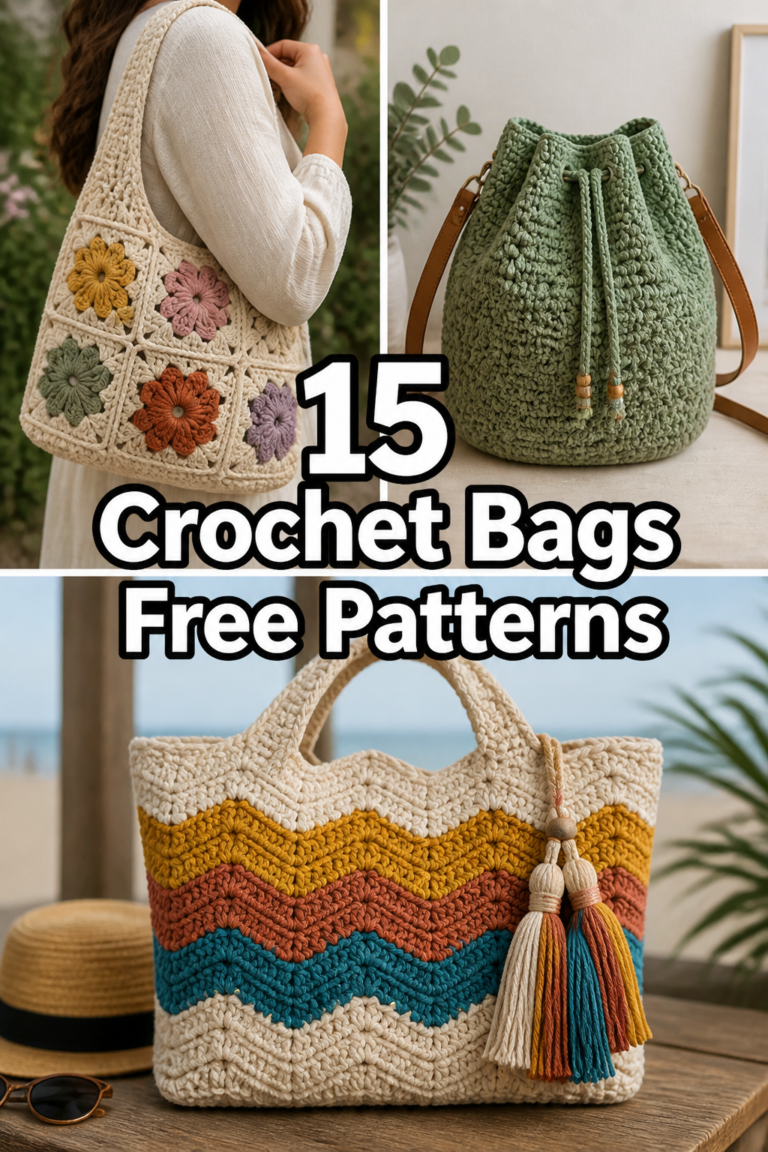 👜 15 Crochet Bags Free Patterns