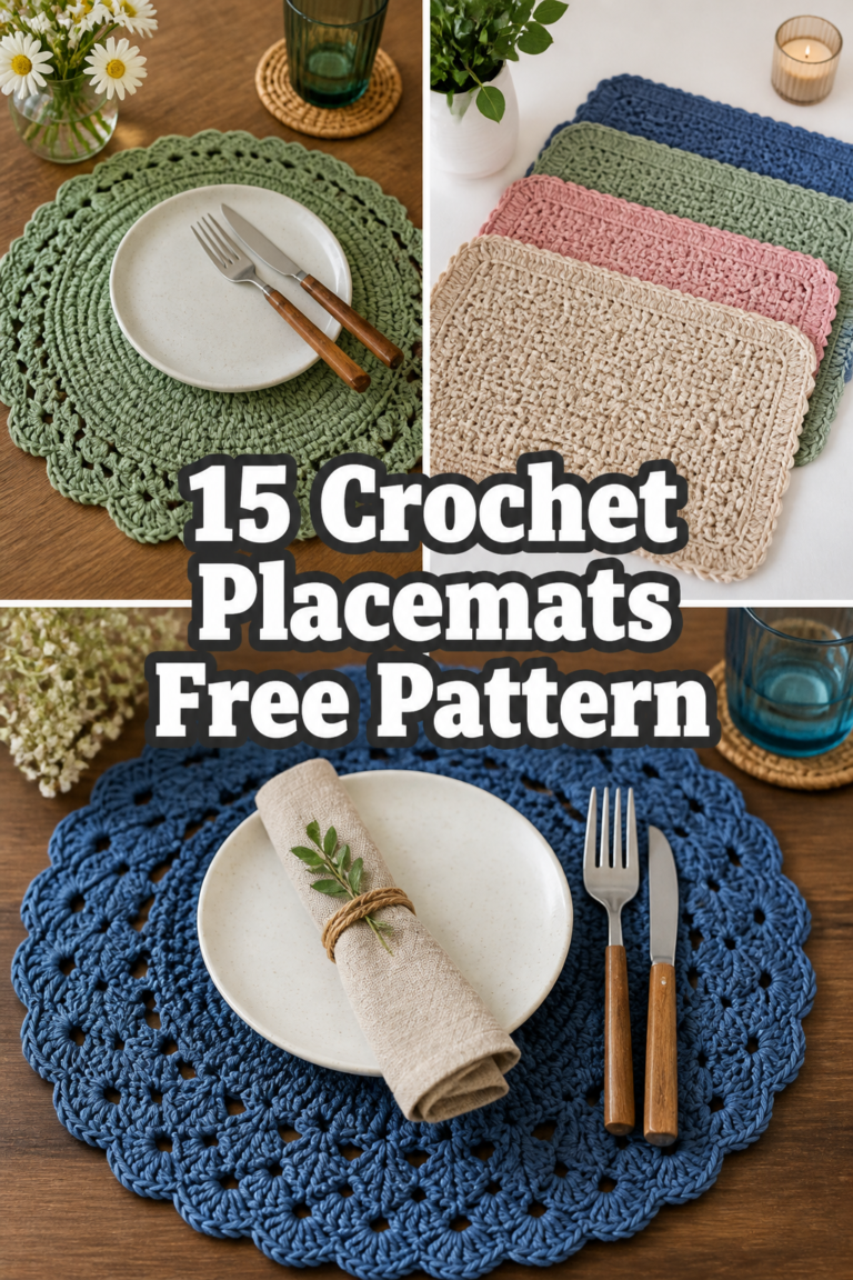 🧶 15 Crochet Placemats Free Pattern