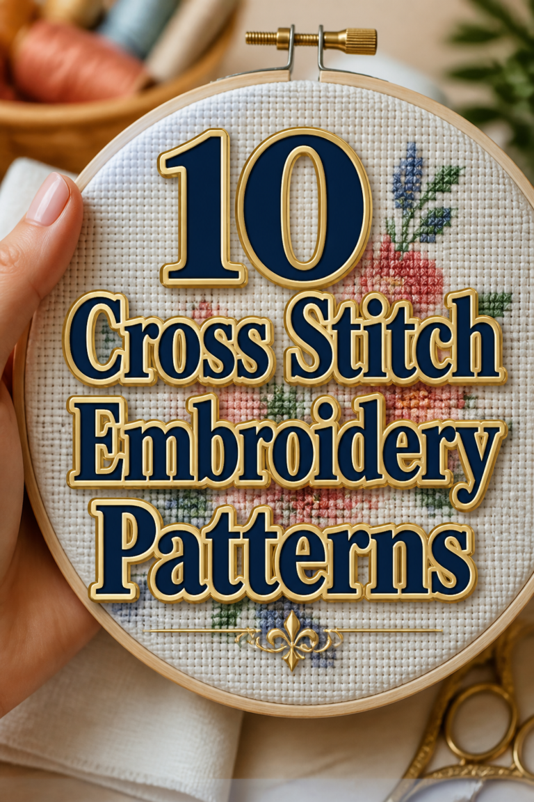 🧵 10 Cross Stitch Embroidery Patterns