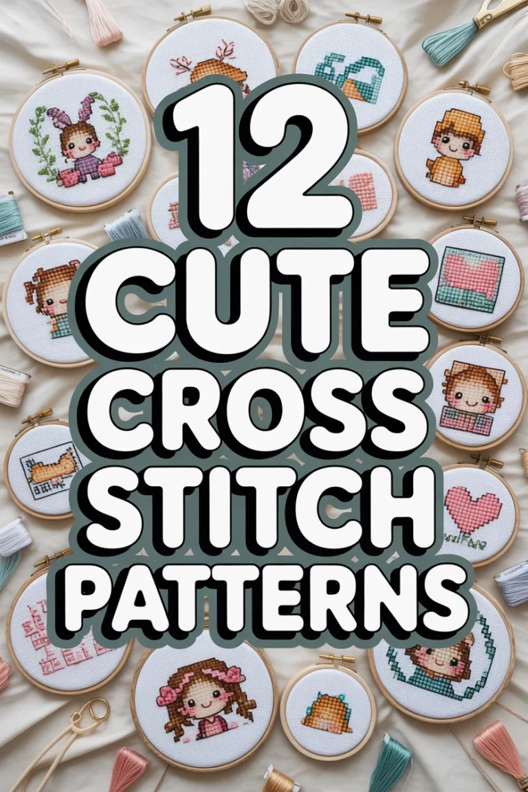 💖 12 Cute Cross Stitch Patterns