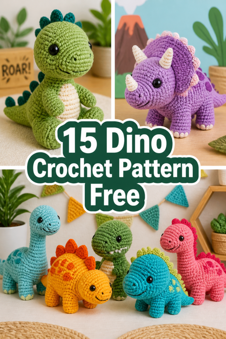 🦖 15 Dino Crochet Pattern Free