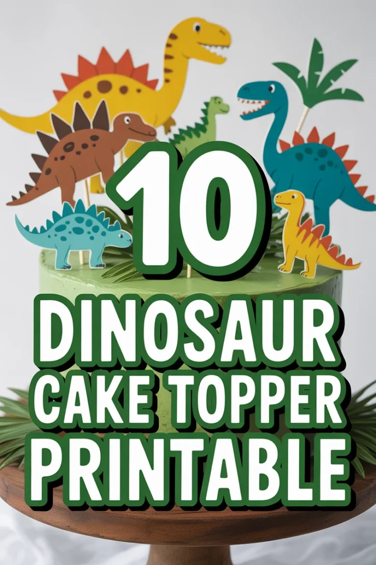 🦖 10 Dinosaur Cake Topper Printable