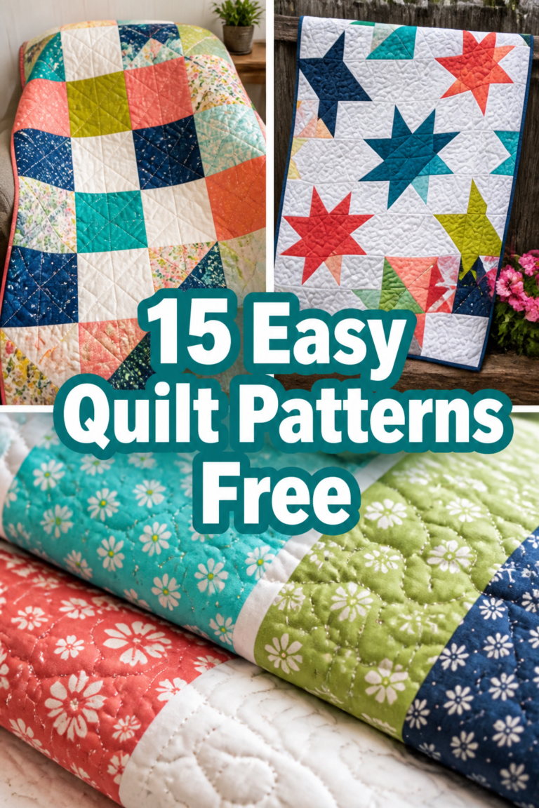 🧵 15 Easy Quilt Patterns Free