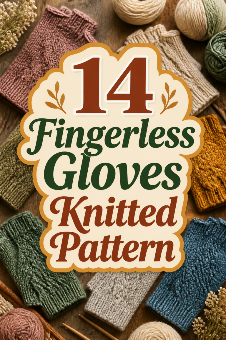 🧶 14 Fingerless Gloves Knitted Pattern