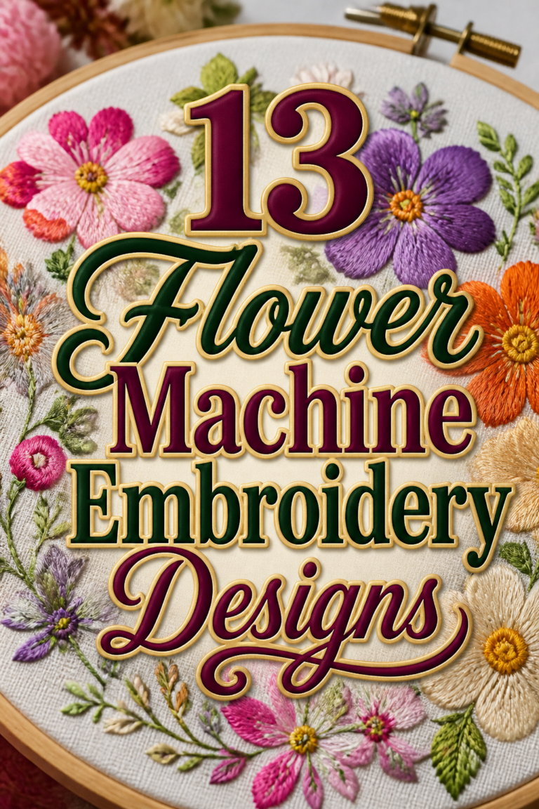 🌸 13 Flower Machine Embroidery Designs