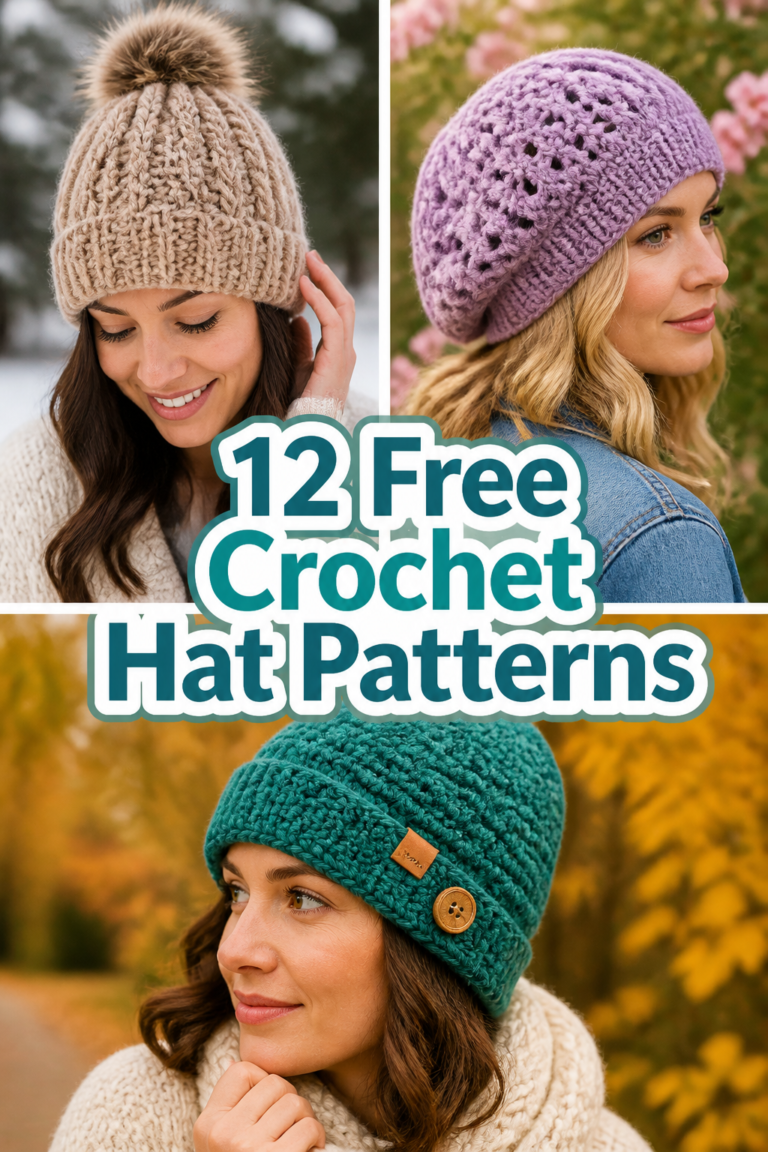 🧶 12 Free Crochet Hat Patterns