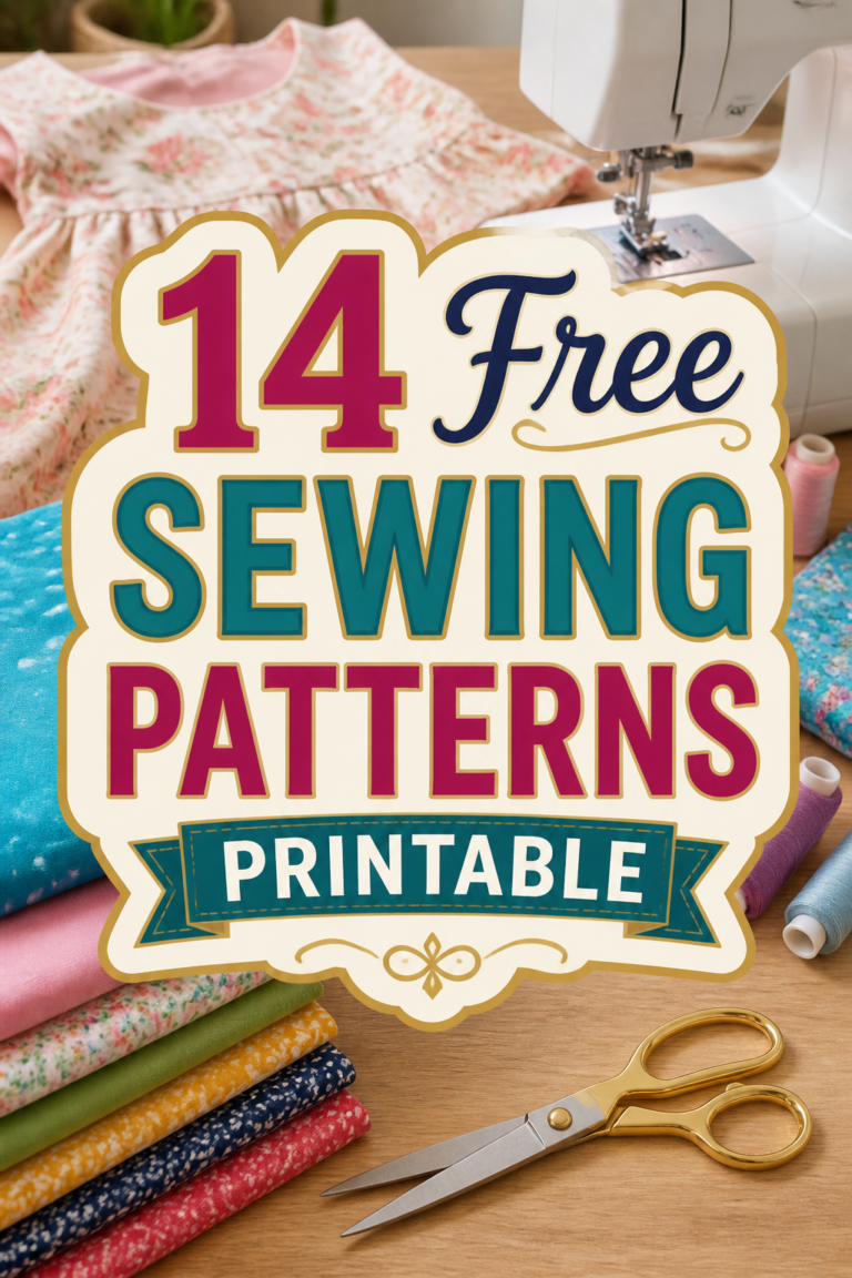 ✂️ 14 Free Sewing Patterns Printable