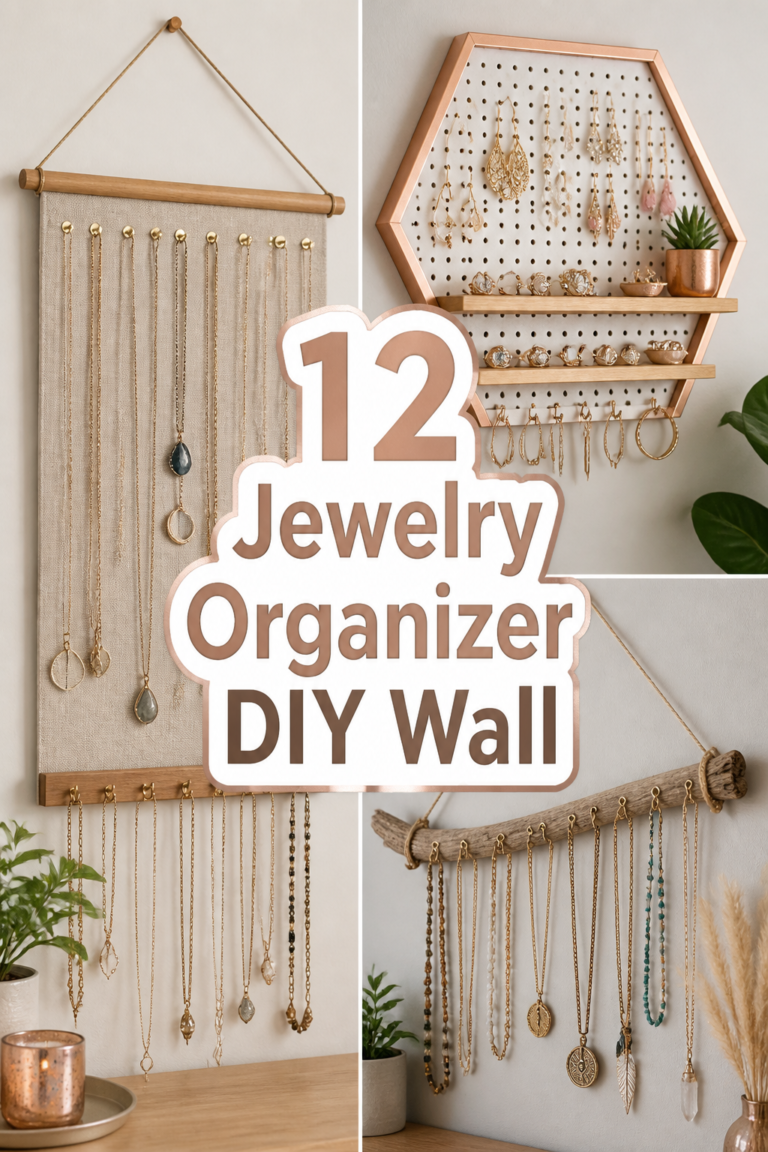 ✨ 12 Jewelry Organizer DIY Wall