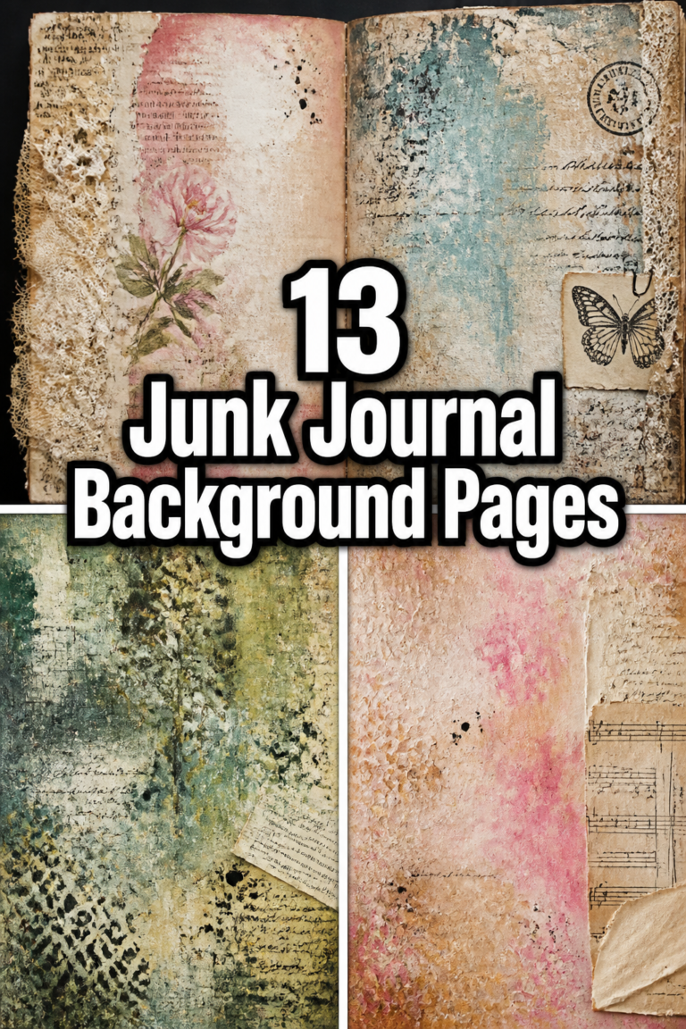 🎨 13 Junk Journal Background Pages