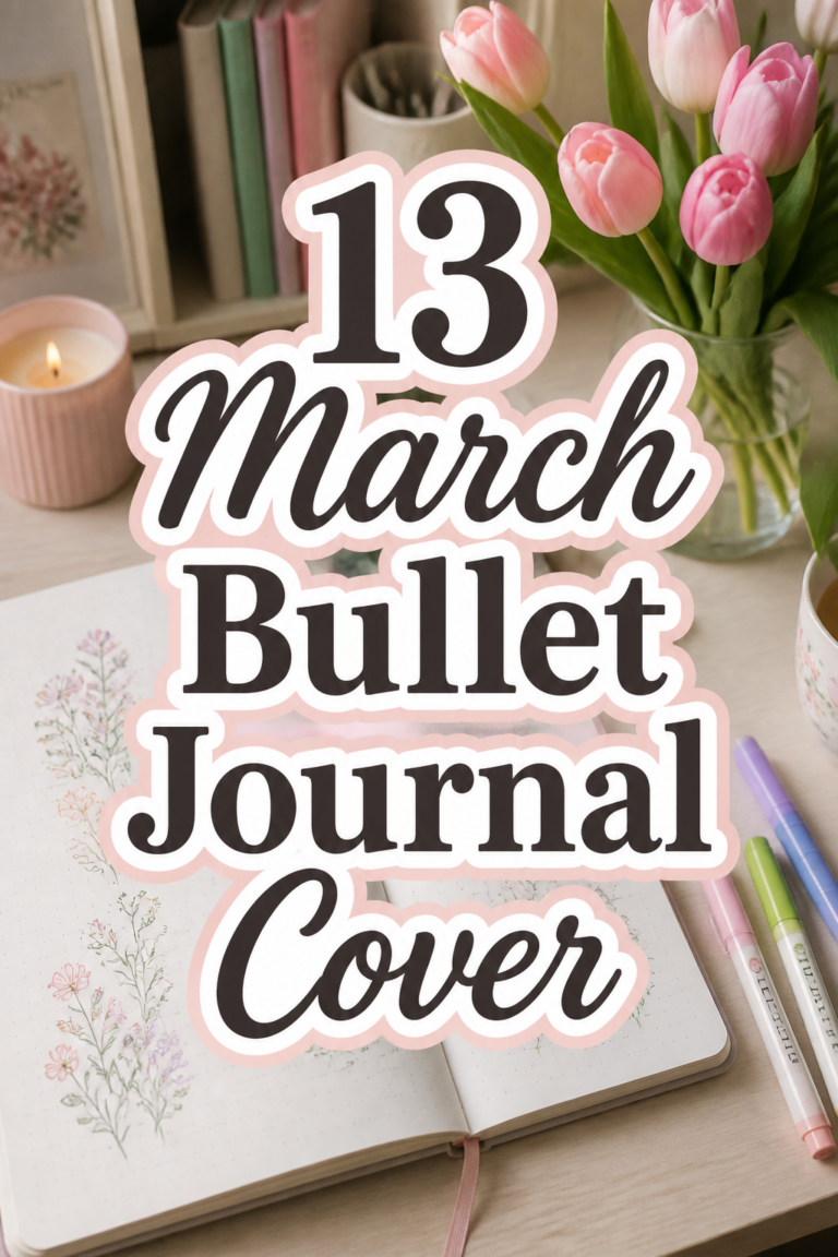 🌷 13 March Bullet Journal Cover