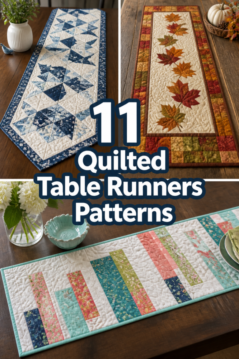 🧵 11 Quilted Table Runners Patterns