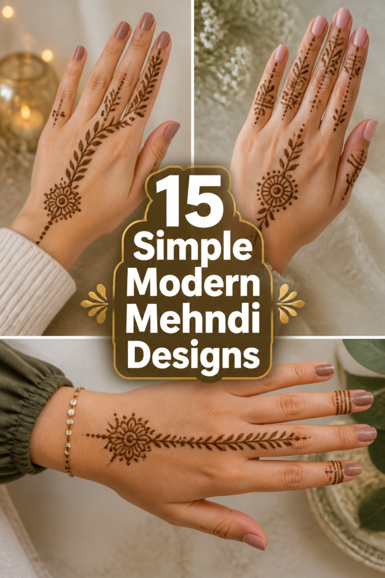 ✨ 15 Simple Modern Mehndi Designs