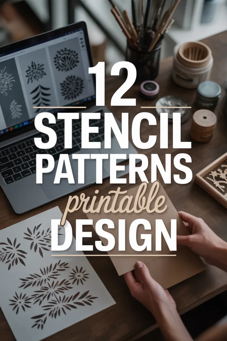 🎨 12 Stencil Patterns Printable Design